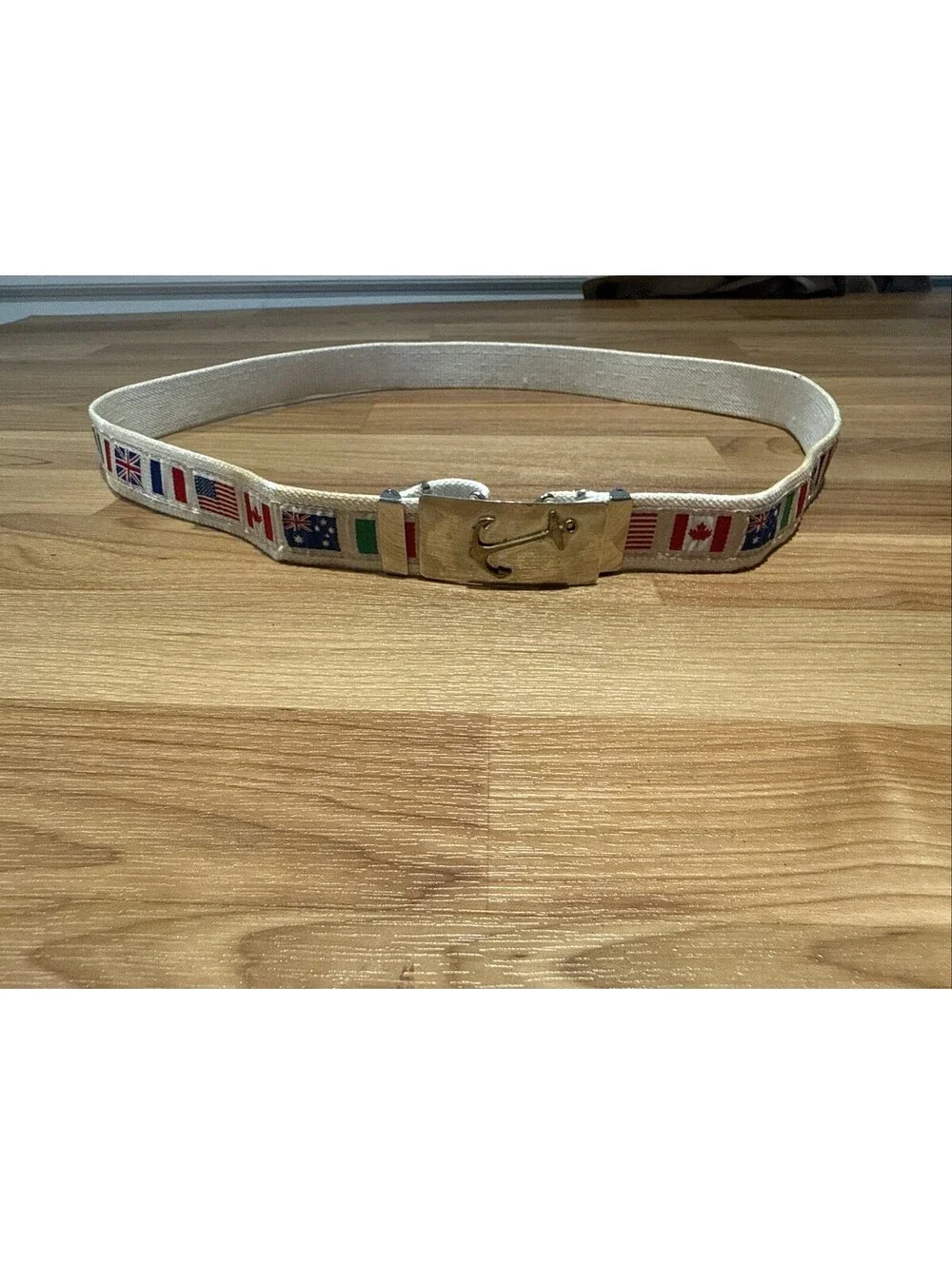 Vtg Seacraft Fashions Mens Canvas belt Nautical Up To 42” Adjustable Yacht Prep